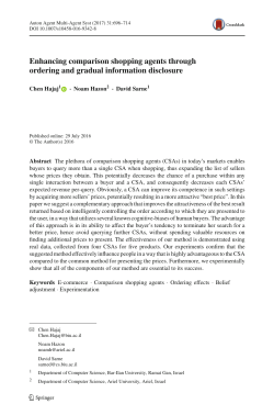 Enhancing comparison shopping agents through ordering and