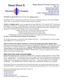 HOW TO USE THE &ldquo;PROOF TEST&rdquo; &copy; The &ldquo;PROOF
