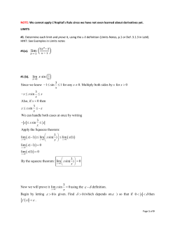 NOTE: We cannot apply L`Hopital`s Rule since we have not even