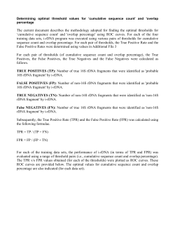 Determining optimal threshold values for