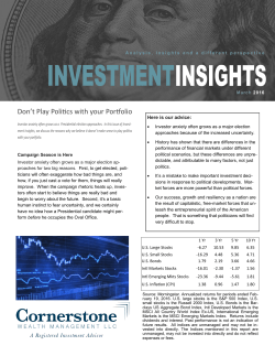 Don`t Play Politics with your Portfolio