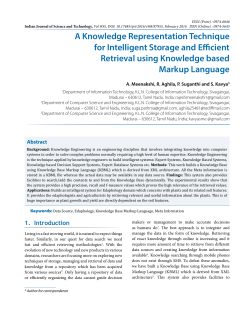 A Knowledge Representation Technique for Intelligent Storage and