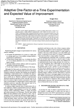 Adaptive One-Factor-at-a-Time Experimentation and Expected