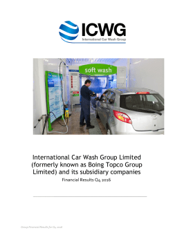 International Car Wash Group Limited (formerly known as Boing