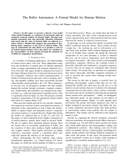 The Ballet Automaton: A Formal Model for