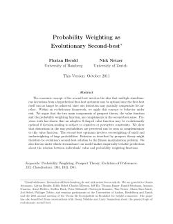 Probability Weighting as Evolutionary Second