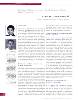 Contemporary Strategies for Treating Erectile Dysfunction Following