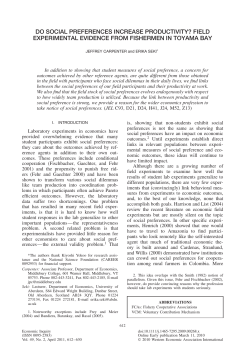 do social preferences increase productivity? field experimental