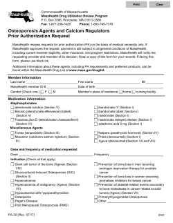 Osteoporosis Agents and Calcium Regulators Prior Authorization
