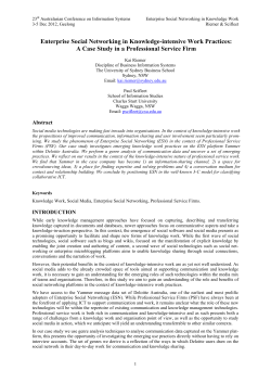 Enterprise Social Networking in Knowledge-intensive Work