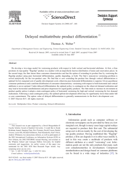 Delayed multiattribute product differentiation