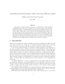 Assessing horizontal mergers under uncertain efficiency gains
