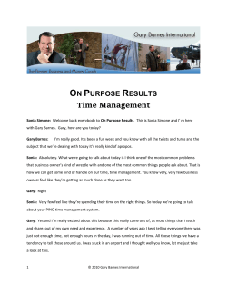On Purpose Results - Gary Barnes International