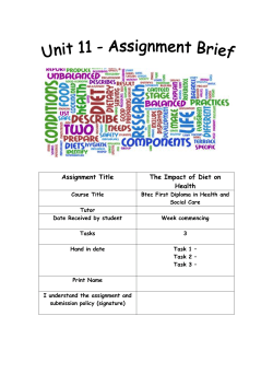 Assignment Title The Impact of Diet on Health
