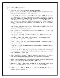 Question Bank of Microcontroller: 1. Assume that XTAL = 11.0592