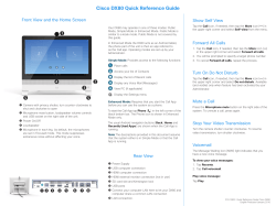 Cisco DX80 Quick Reference, Release 10.2(2)
