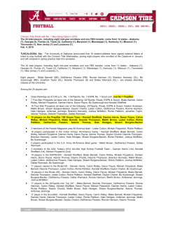 Crimson Tide Finish with No. 1 Recruiting Class in 2015 The 24 total