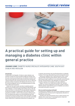 A practical guide for setting up and managing a diabetes clinic