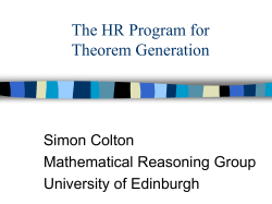 The HR Program for Automated Theorem Generation