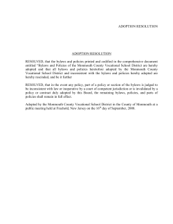 0000 bylaws - Monmouth County Vocational School District