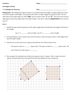 7.1: Pythagorean Theorem