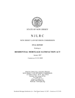residential mortgage satisfaction act
