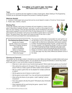 Creating a Board Game Meeting