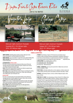 2015/16 rates - Djuma Game Reserve