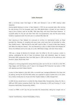 John Kennard With a co-driving career that began in 1985, John