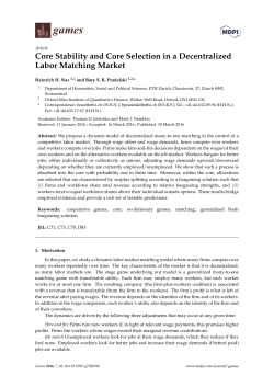 Core Stability and Core Selection in a Decentralized Labor