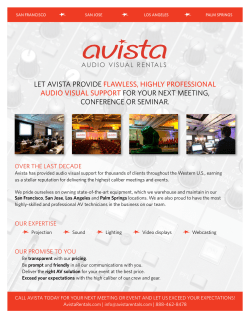 let avista provide flawless, highly professional audio