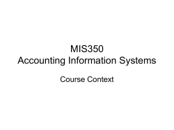 MIS350 Accounting Information Systems