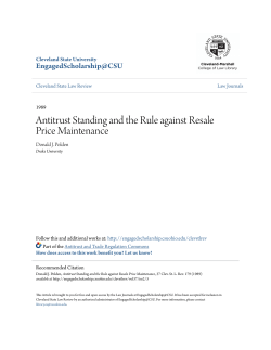 Antitrust Standing and the Rule against Resale Price Maintenance
