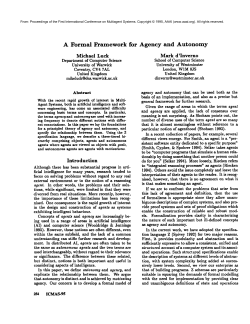 A Formal Framework for Agency and Autonomy