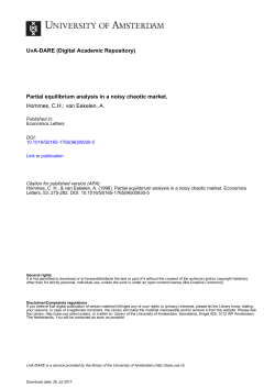 Partial equilibrium analysis in a noisy chaotic market. Hommes, CH