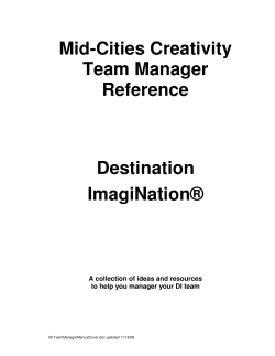 Mid-Cities Creativity Team Manager Reference Destination