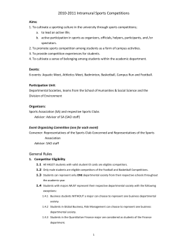 2009-10 Intramural Sports Competition - Personal Homepage