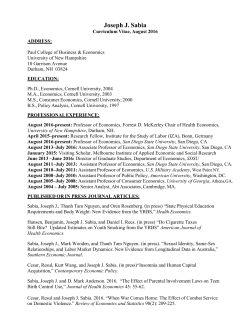 Joseph J. Sabia - unh.chhs - University of New Hampshire