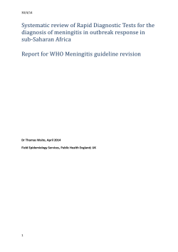 CERMES ICT under field conditions for N. meningitidis serogroup W