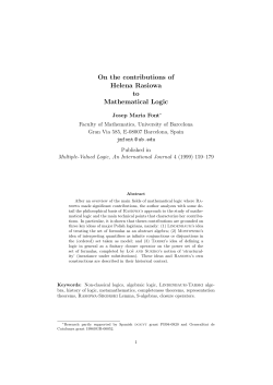 On the contributions of Helena Rasiowa to Mathematical Logic