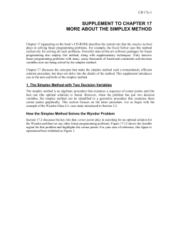 Applying the Simplex Method