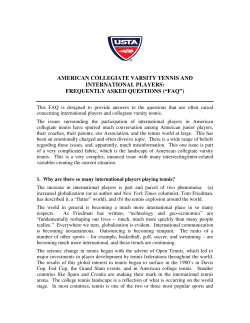 american collegiate varsity tennis and international players