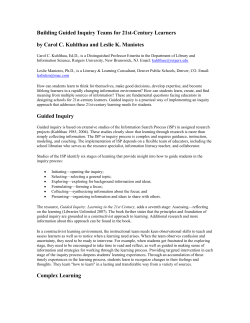 Building Guided Inquiry Teams