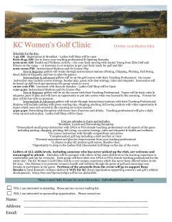 KC Women`s Golf Clinic October 19 at Shadow Glen