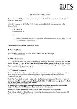 Rule changes 5.3 and 7.5 - Notice November 2016