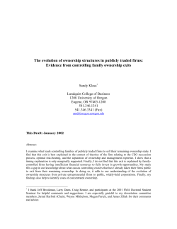 The evolution of ownership structures in publicly traded firms