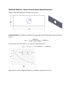 Nonlinear Material &ndash; Elastic Perfectly Plastic Material Response