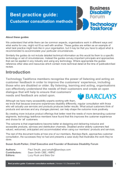 Best practice guide: Customer consultation methods