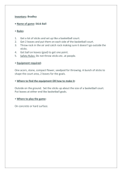 Inventors: Bradley &bull; Name of game: Stick Ball &bull; Rules: 1. Get a lot of