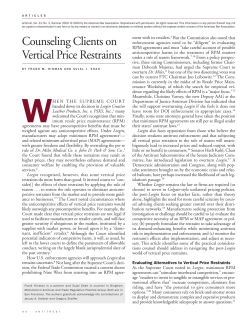 Counseling Clients on Vertical Price Restraints